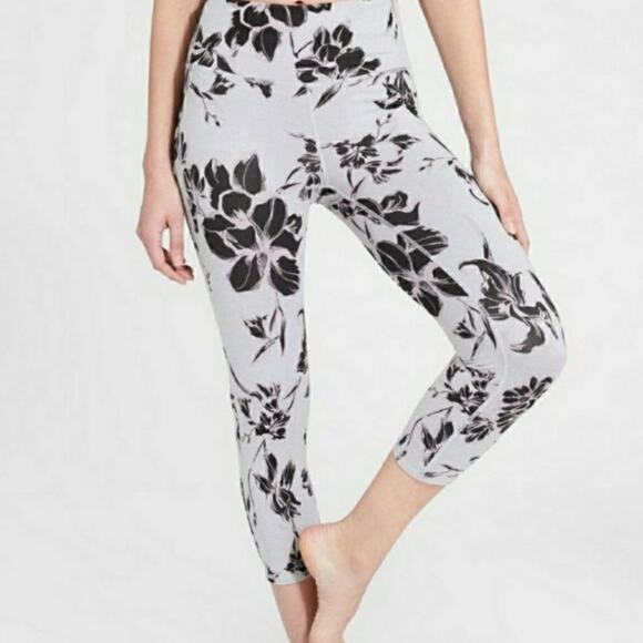 Athleta Floral Print Mid Rise Cropped Leggings - Picture 1 of 4